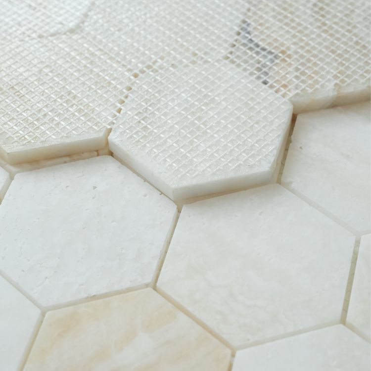 Hexagon Onyx Ivory Honed 3 x 3 10 x 11.5